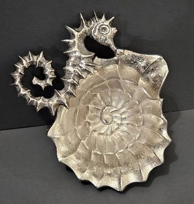 Unique Mud Pie Seashell Seahorse Dip/Salsa Bowl Candy Dish All Occasion Gift - Image 1 of 4
