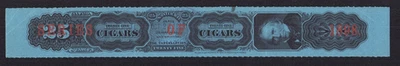 1898 Provisionals Taxpaid Revenues Cigar TC145 25 black, Blue Wmk Paper - Image 1 of 3