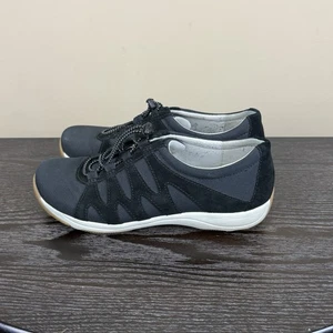 Dansko Harlie Sneakers Black Size 38 US 7.5/8 Suede Bungee Lace Up Shoes Womens - Picture 1 of 8