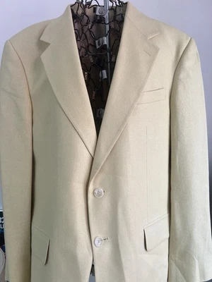 Abrigo Blazer Chaqueta Deportivo Oscar De La Seda Vintage Amarillo Para Hombre 41R Forrado NUEVO Foto 1 de 4