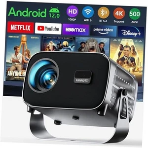 Smart Projektor mit WLAN und Bluetooth, 800ANSI Native 1080P Tragbar - Bild 1 von 7