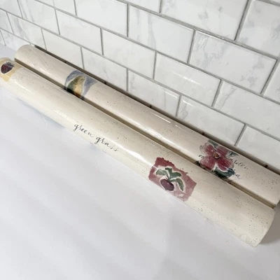 Papel tapiz vintage Hallmark Imperial 2 rollos dobles jardín fruta floral moteado Foto 1 de 4