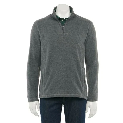 Croft & Barrow Artic Fleece 1/4 Zip Pullover Jacket Pockets Big & Tall Men's 3X - Image 1 of 4