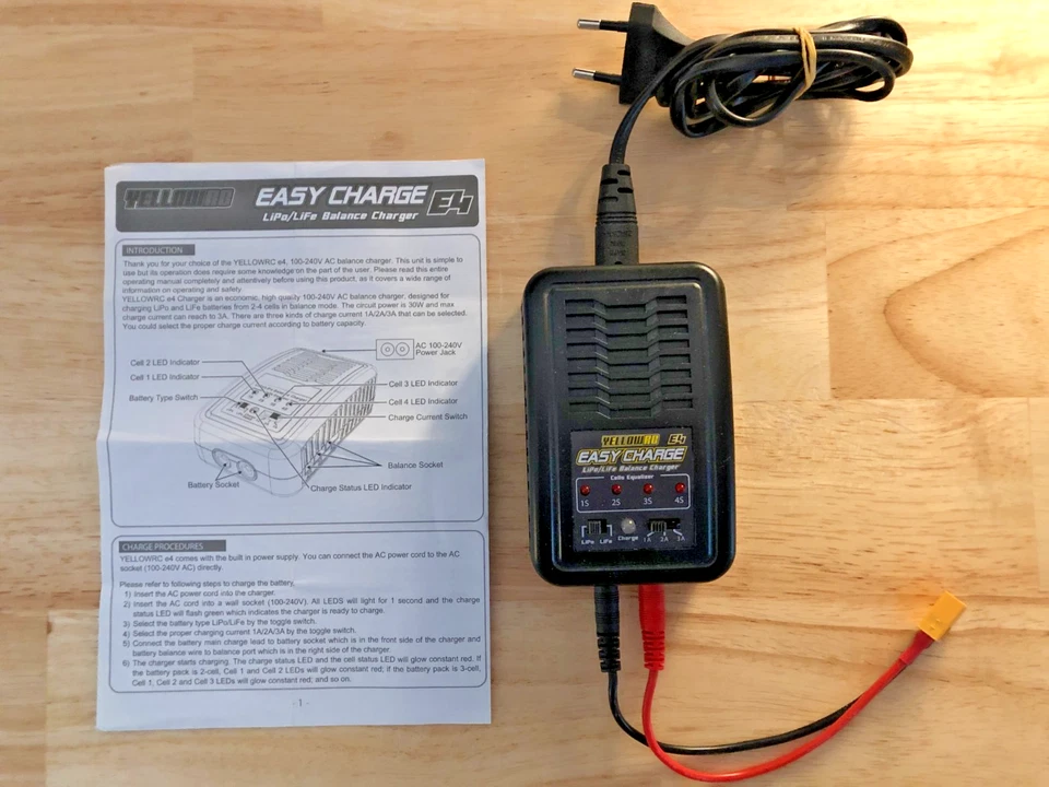 YELLOW RC Lipo/Life Ladegerät Balancer / 2-4 LiPo / 1-3A / 30W - Bild 1 von 1