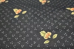 An-Long Lee Upholstery Fabric 2.5 Yards X 54" Navy Blue W/ Pink & Green Flowers - Picture 1 of 8