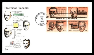 Mayfairstamps US FDC 1983 Washington D.C. block Electrical Pioneers First Day Co - Image 1 of 2