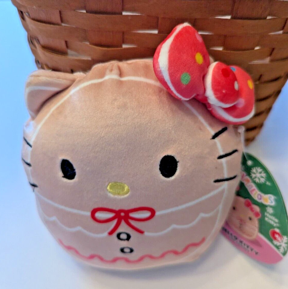 Squishmallows HELLO KITTY Christmas Holiday Gingerbread 5" Plush Toy Gift