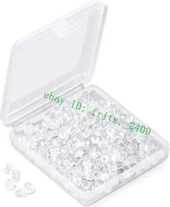 Silicone Earring Backs 4mm(300Pcs)Earring Backings Soft Clear Ear Safety Back - Picture 1 of 7