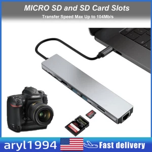 8 in 1 Type C to USB 2.0 3.0 HDMI Adapter Converter Cable Hub For MacBook Pro - Picture 1 of 15