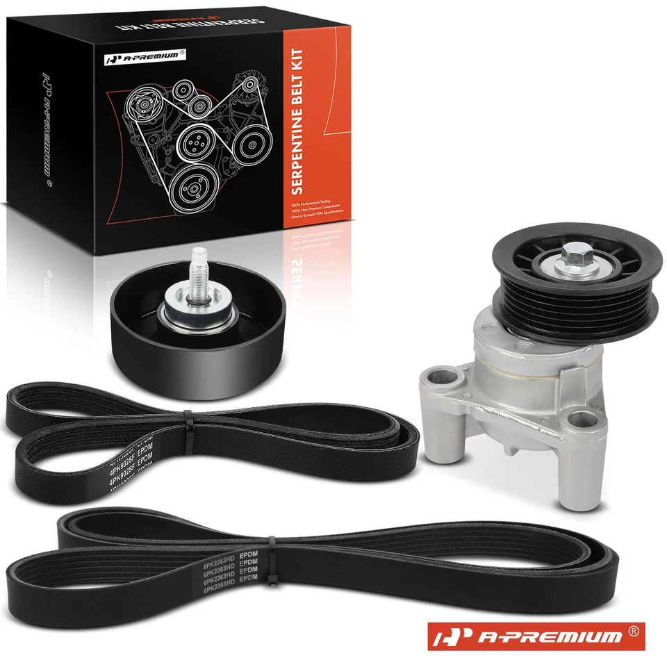 4x Serpentine Belt Drive Component Kit for Chevy Silverado 2500 HD 2015-2018 GMC - Image 1 of 4