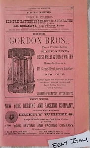 Anuncio Gordon Bros. Patente Fricción Dumbwaiter 1886 Nueva York - Imagen 1 de 2