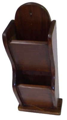 Portacartas de pared de madera vintage de 2 bolsillos hecho a mano independiente 6" x 31/2" x 15" Foto 1 de 4