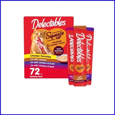 Grain-Free Delectables Squeeze Up - 72 Creamy Puree Cat Treats in 0.5 Oz Tubes - Image 1 of 4