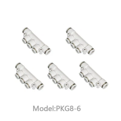 5xPneumatic Connector 5 Way 8 mm to 6 mm OD Tube Push Fit Manifold Quick Fitting - Image 1 of 4