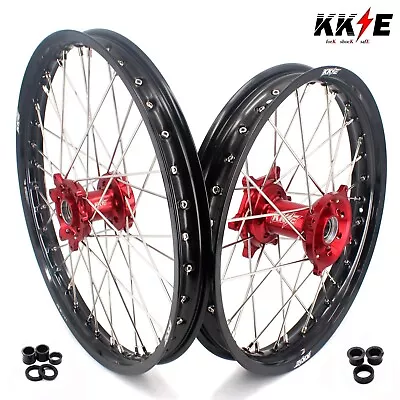 KKE 21/19 CNC Wheels Rims Set For HONDA CRF250R 2014-2025 CRF450R 2013 CRF450L - Image 1 of 4