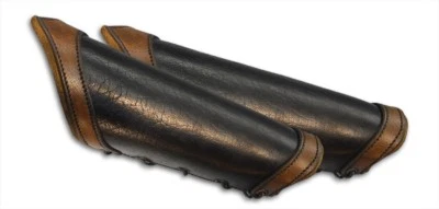 Brazaletes de cuero negro marrón Larp brazo medieval armadura SCA armadura cosplay pirata Foto 1 de 4