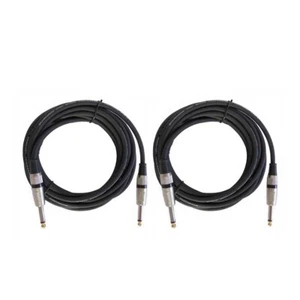 2-Pack 15ft Cable 6.35mm 1/4" to 1/4" Mono Instrument Guitar Male Cord Cables - Picture 1 of 15