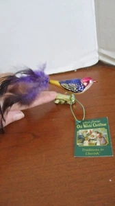 OLD WORLD CHRISTMAS~ CLIP ON MINIATURE SONGBIRD Christmas GLASS ORNAMENT~ NWT - Picture 1 of 6
