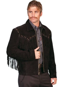 Scully Leather Men's Boar Suede Western Fringe Jacket 221 - Picture 1 of 3