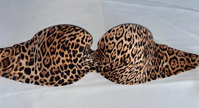 Blusa de natação Victoria's Secret 34B sexy feminina sem alças estampa de leopardo animal - Imagem 1 de 4