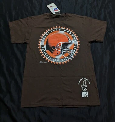 Vintage Cleveland Browns  Helmet Graphic Brown Men's T Shirt Size Medium M NWT - Image 1 of 4