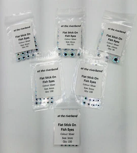 Flat Silver Holographic Stick On Eyes, Fly Tying Material - Picture 1 of 7