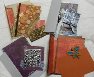 Card Making Lot of 4 Blank Cards w/Embellishments & Envelopes - Picture 1 of 5
