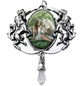 Pure Heart Pendant Necklace, Anne Stokes, Unicorn Fairy Fantasy Enchanted Cameos - Picture 1 of 4
