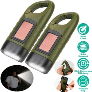 New LED Lamp Solar Power Flashlight Wind Up Hand Crank Emergence Camping Torch - Picture 1 of 12