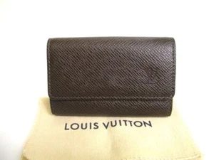 Auth LOUIS VUITTON Dark Brown Taiga Leather Multicles 6 Key Cases #a650 - Picture 1 of 12