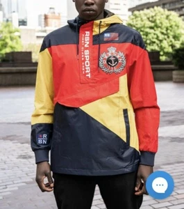 Men’s  Reason Brand Multi Color Sport  Hooded Windbreaker Jacket Size L~NWT $100 - Picture 1 of 4