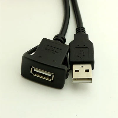 Car Flush Mount Socket USB 2.0 Waterproof Extension Lead Adapter Cable Cord 3ft - Image 1 of 4