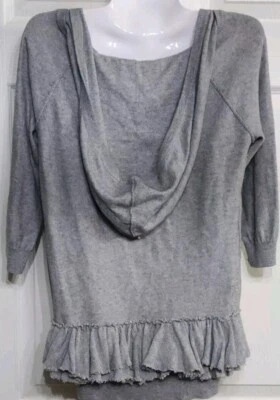 Juicy Couture Sweater Size Large Cotton Cashmere Blend Hooded Pullover Sweater  - Image 1 of 4