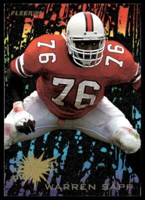 1995 Fleer #14 Warren Sapp FOOTBALL Miami Hurricanes - Image 1 of 2