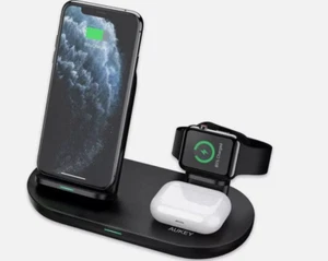 3In1 Wireless Charger Fast Charging Station Dock For Apple Watch Air Pods iPhone - Picture 1 of 7