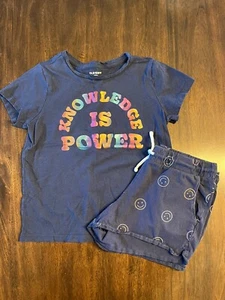 Old Navy Girls Blue Matching Shirt and Shorts 10 - Picture 1 of 5