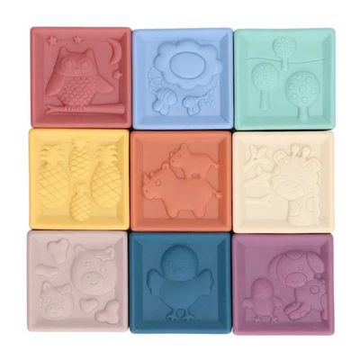 Soft Building Blocks Baby Sensory Silicone Educational Squeeze Stacking Blo Kit - Image 1 of 4