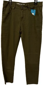7Groove Women's 32x30 Olive Green Premium Slim Jeans - Picture 1 of 16