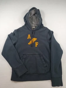 Abercrombie & Fitch Muscle Spellout Big Logo Hoodie Blue Mens Large - Picture 1 of 21