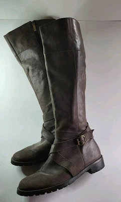 Nuevas Botas Altas Colin Stuart Cuero Marrón Tacón Bajo Talla 8 M  Foto 1 de 4