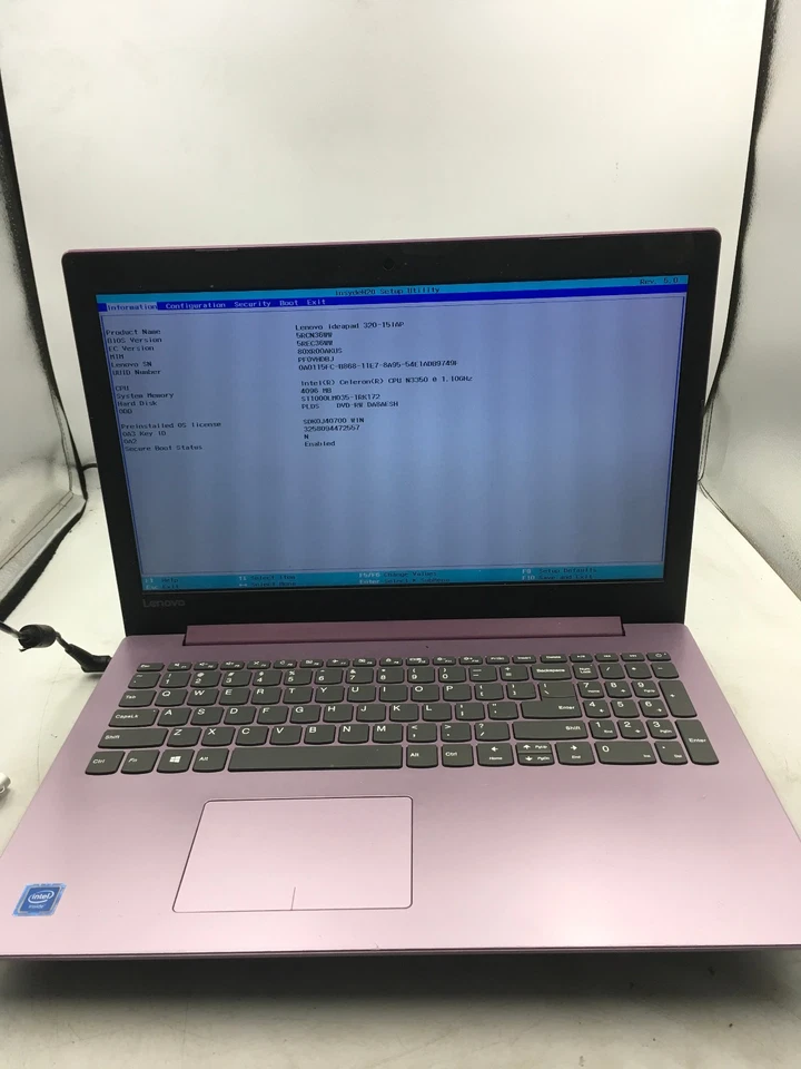 LENOVO IDEAPAD 320 15IAP - BOOTS TO BIOS -INTEL CELERON N3350-4GB RAM/ITB HDD-BB - Image 1 of 4
