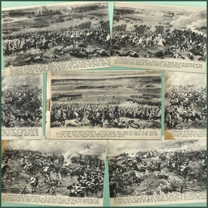 1912, 12 POSTCARDS SHOWING SCENES FROM A BELGIAN PANORAMA OF THE WAR AT WATERLOO - Picture 1 of 15