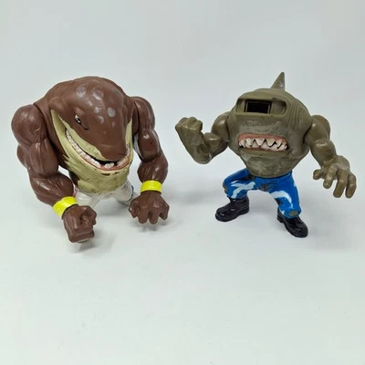Lote de 2 figuras de acción Street Sharks 1994 Slammu y Jab rotas o para piezas Foto 1 de 4