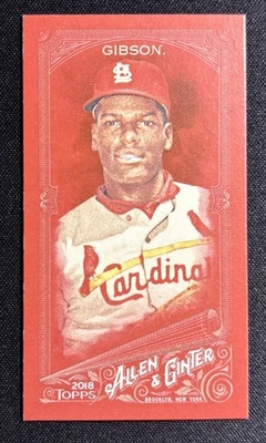 2018 Topps Allen & Ginter X BOB GIBSON Red Mini /5 CARDINALS COLOR MATCH HOF - Image 1 of 2