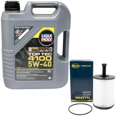 Motoröl Set 5W-40 5 Liter + Ölfilter für Audi Seat Skoda VW Golf IV Polo 2.3 - Bild 1 von 4