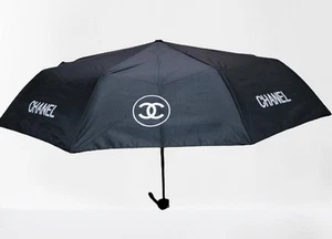 CHANEL Chanel black folding umbrella CC logo Popular for women fashion item - Picture 1 of 12