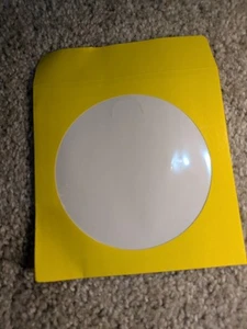 Yellow Paper CD/DVD Sleeves with Window & Flap Lot - Picture 1 of 10