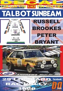 DECAL TALBOT SUNBEAM LOTUS R.BROOKES RAC R. 1980 4th (06) - Picture 1 of 1