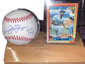 FRANK THOMAS Signed Inscribed HOF 2014 OML Baseball W/Display 1991 Topps RC PSA - Picture 1 of 6