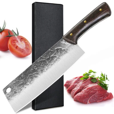 Cuchillo Nakiri de 7 pulgadas alemán de acero al carbono para cortar verduras cubiertos EE. UU. Foto 1 de 4